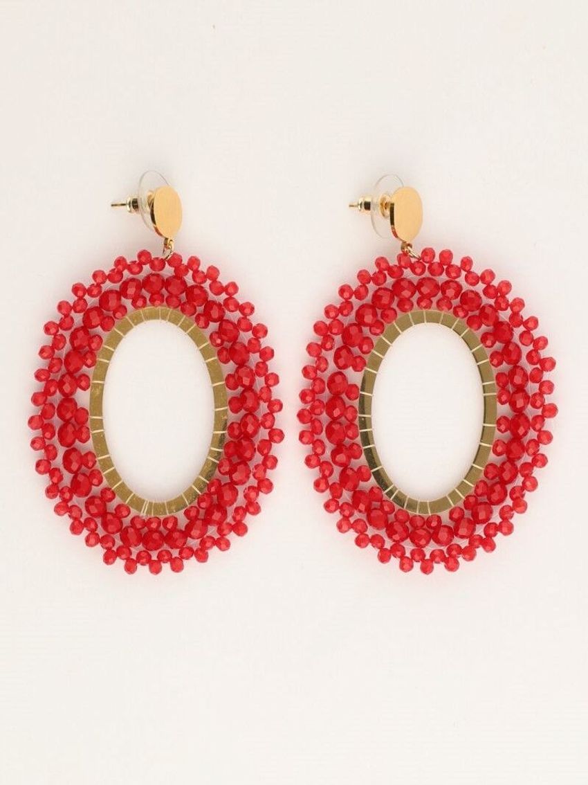 BEADS OVAL RED