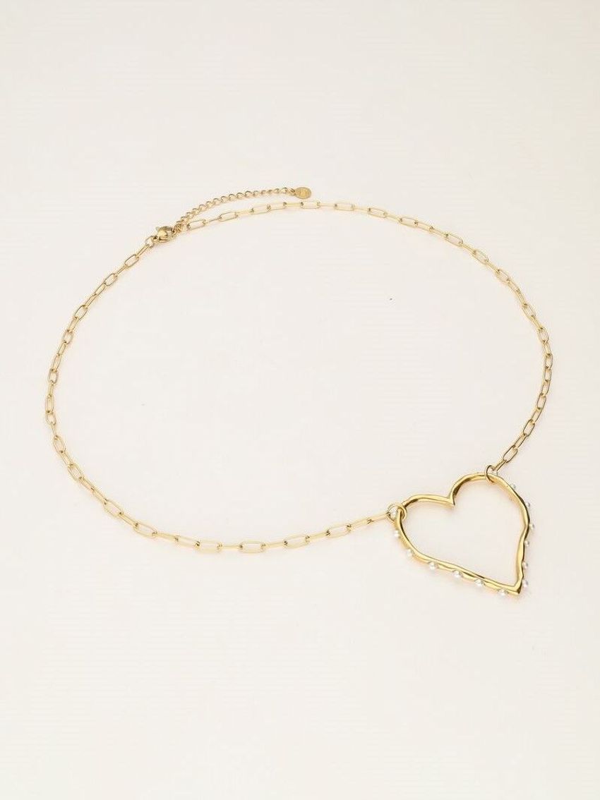 STUDS OPEN HEART PEARL